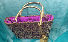 Load image into Gallery viewer, Purple and Gold Handbag
