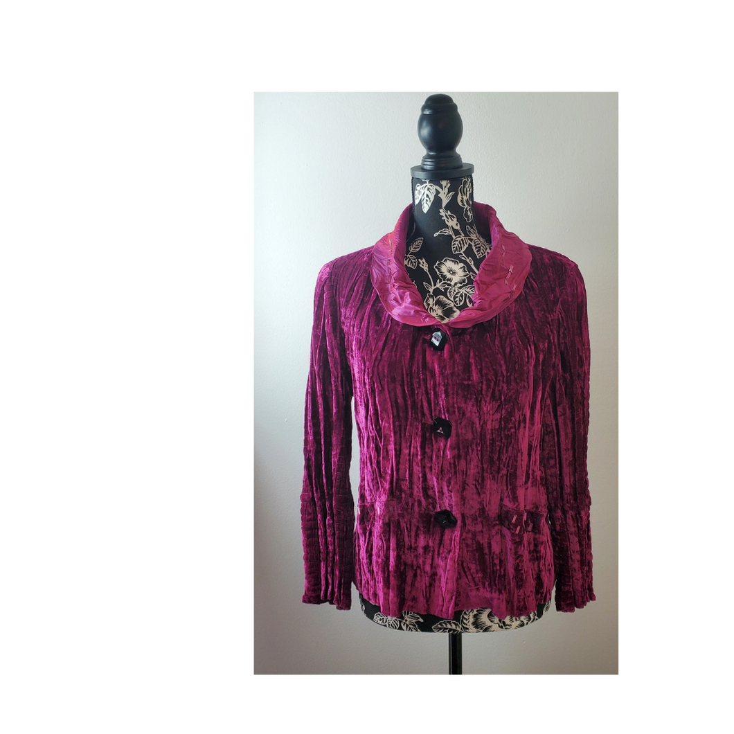 Fuchsia Velour Jacket